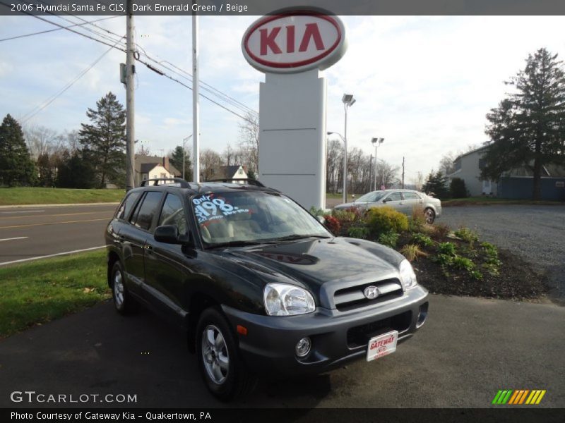 Dark Emerald Green / Beige 2006 Hyundai Santa Fe GLS