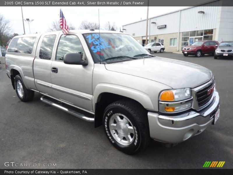 Silver Birch Metallic / Dark Pewter 2005 GMC Sierra 1500 SLT Extended Cab 4x4