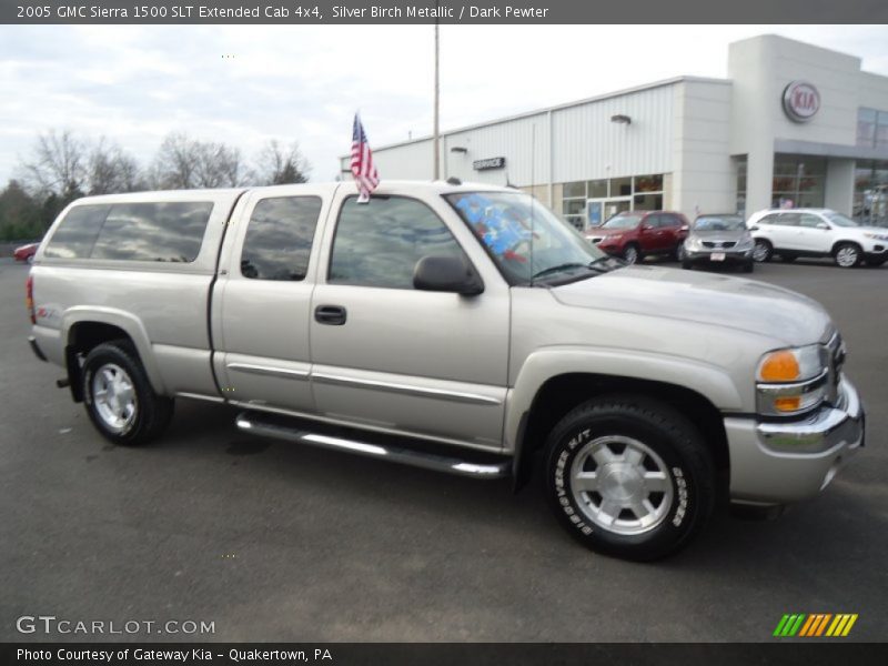 Silver Birch Metallic / Dark Pewter 2005 GMC Sierra 1500 SLT Extended Cab 4x4