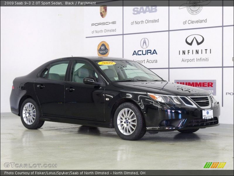 Black / Parchment 2009 Saab 9-3 2.0T Sport Sedan