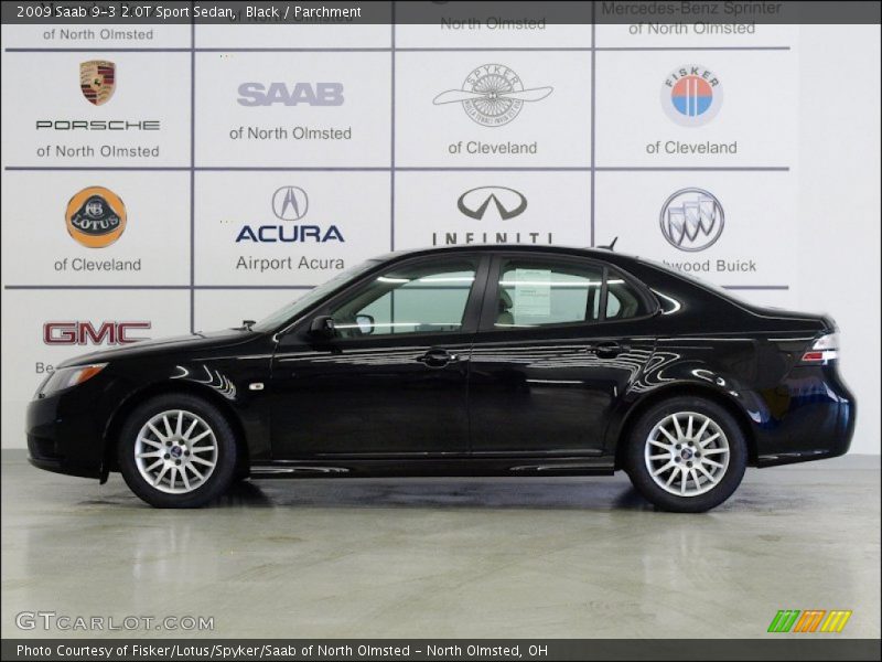 Black / Parchment 2009 Saab 9-3 2.0T Sport Sedan
