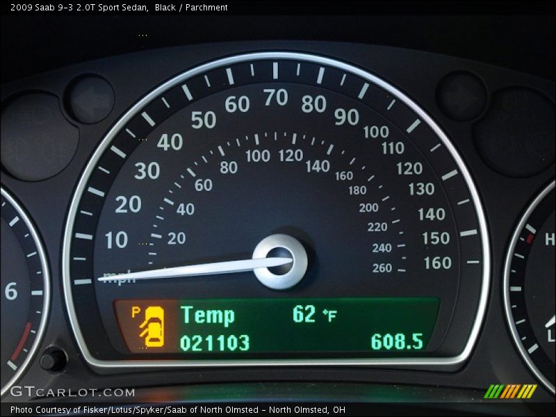 Black / Parchment 2009 Saab 9-3 2.0T Sport Sedan
