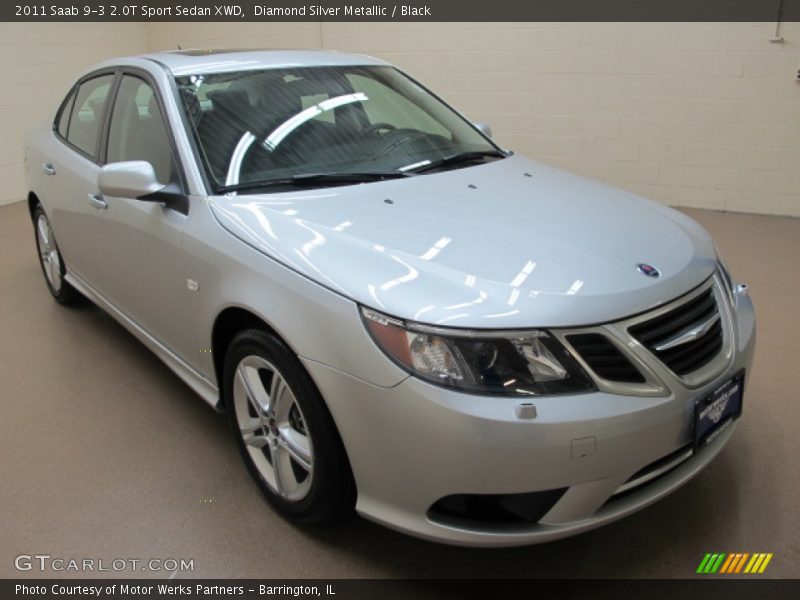 Diamond Silver Metallic / Black 2011 Saab 9-3 2.0T Sport Sedan XWD