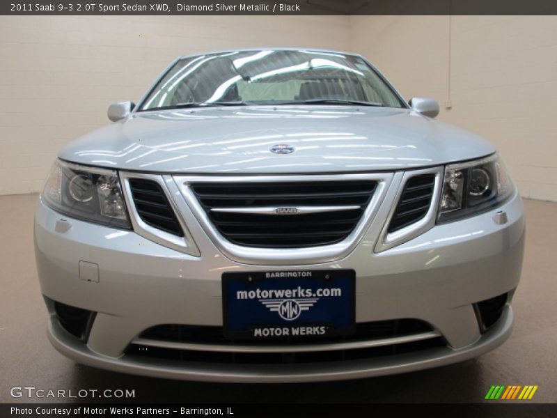 Diamond Silver Metallic / Black 2011 Saab 9-3 2.0T Sport Sedan XWD