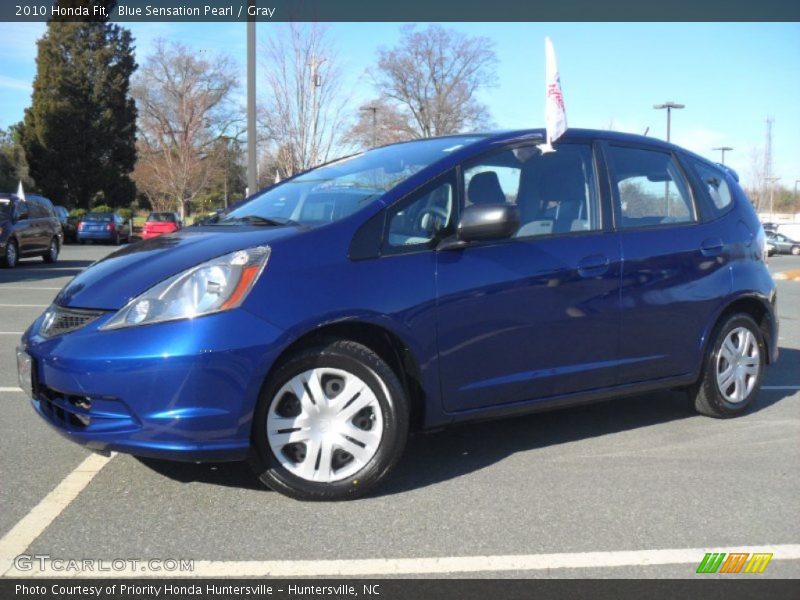 Blue Sensation Pearl / Gray 2010 Honda Fit