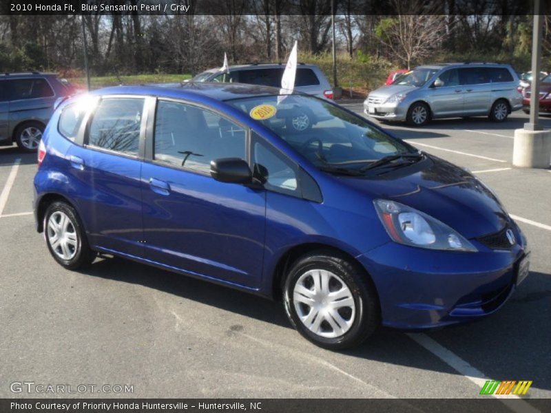 Blue Sensation Pearl / Gray 2010 Honda Fit