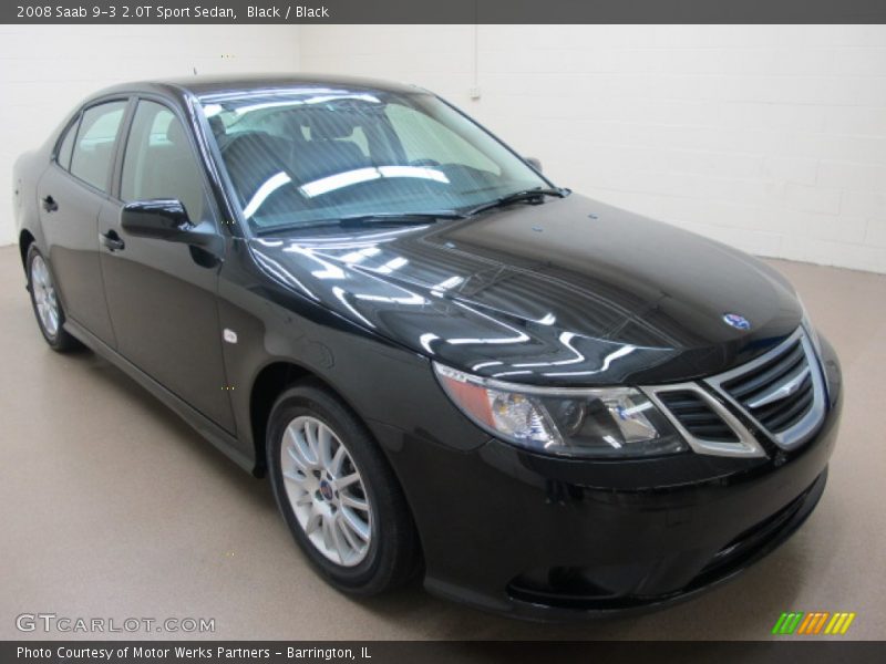 Black / Black 2008 Saab 9-3 2.0T Sport Sedan