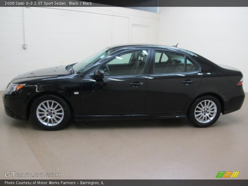 Black / Black 2008 Saab 9-3 2.0T Sport Sedan