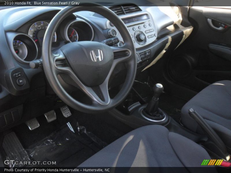 Blue Sensation Pearl / Gray 2010 Honda Fit