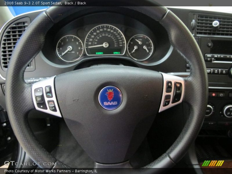 Black / Black 2008 Saab 9-3 2.0T Sport Sedan