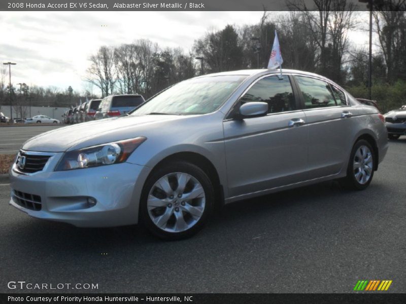 Alabaster Silver Metallic / Black 2008 Honda Accord EX V6 Sedan