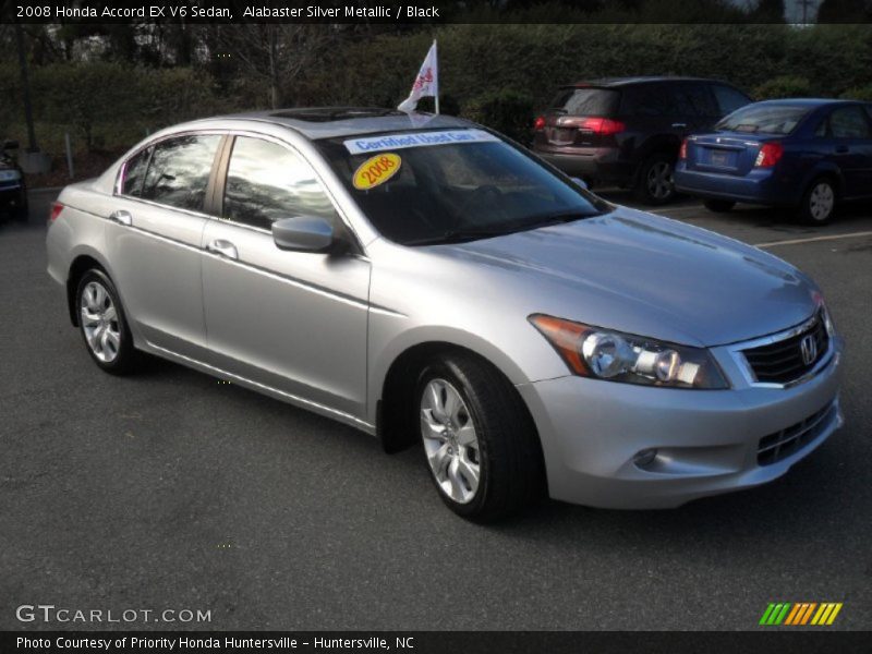 Alabaster Silver Metallic / Black 2008 Honda Accord EX V6 Sedan