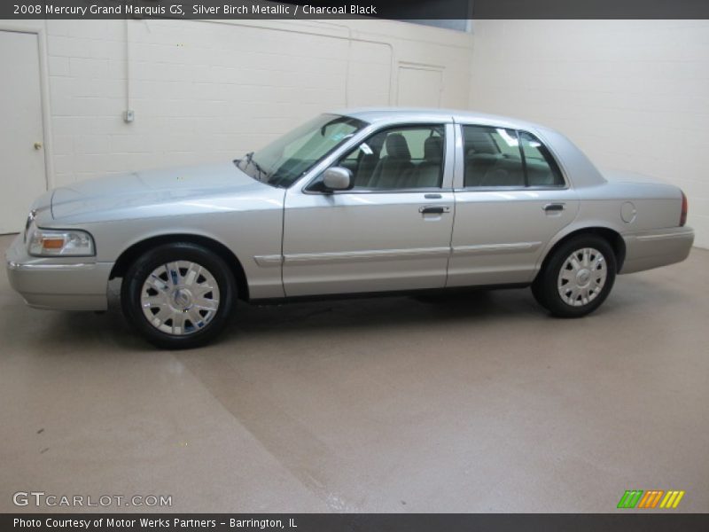 Silver Birch Metallic / Charcoal Black 2008 Mercury Grand Marquis GS