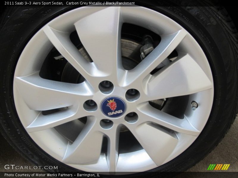 Carbon Grey Metallic / Black/Parchment 2011 Saab 9-3 Aero Sport Sedan