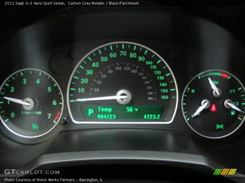 Carbon Grey Metallic / Black/Parchment 2011 Saab 9-3 Aero Sport Sedan