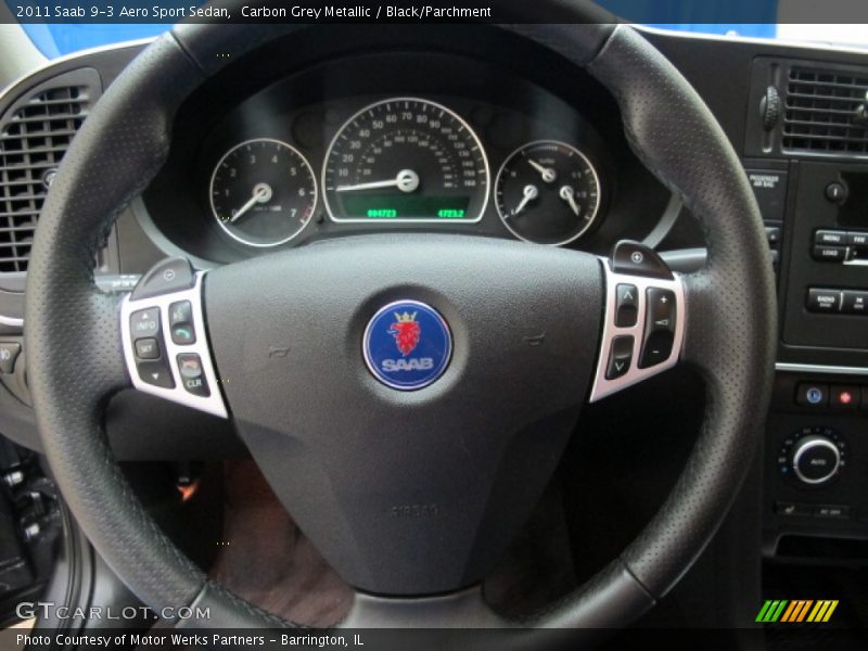 Carbon Grey Metallic / Black/Parchment 2011 Saab 9-3 Aero Sport Sedan