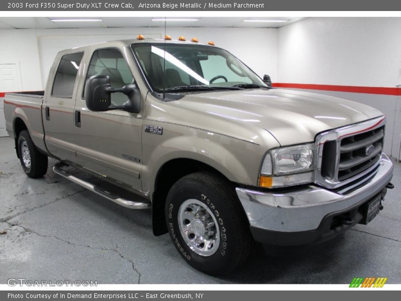 Arizona Beige Metallic / Medium Parchment 2003 Ford F350 Super Duty XLT Crew Cab