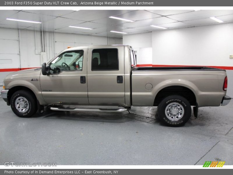 Arizona Beige Metallic / Medium Parchment 2003 Ford F350 Super Duty XLT Crew Cab