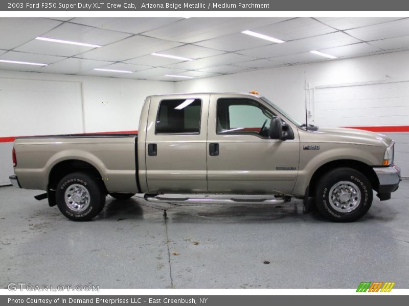 Arizona Beige Metallic / Medium Parchment 2003 Ford F350 Super Duty XLT Crew Cab