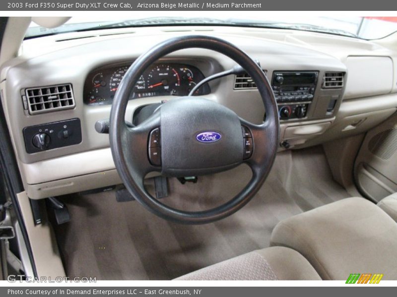 Arizona Beige Metallic / Medium Parchment 2003 Ford F350 Super Duty XLT Crew Cab