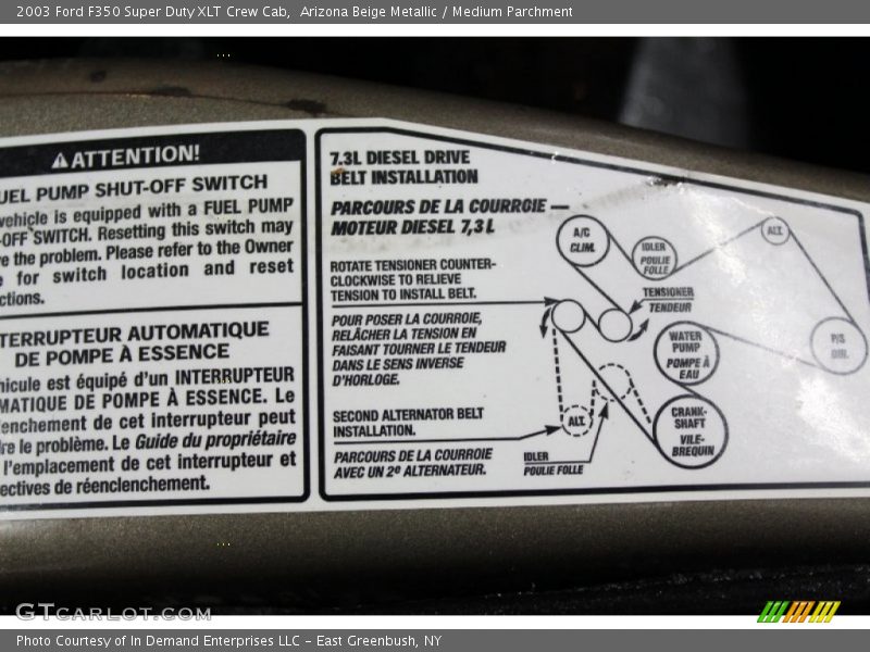 Arizona Beige Metallic / Medium Parchment 2003 Ford F350 Super Duty XLT Crew Cab