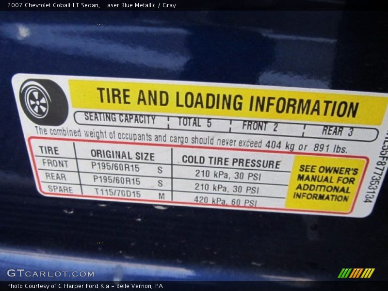 Laser Blue Metallic / Gray 2007 Chevrolet Cobalt LT Sedan