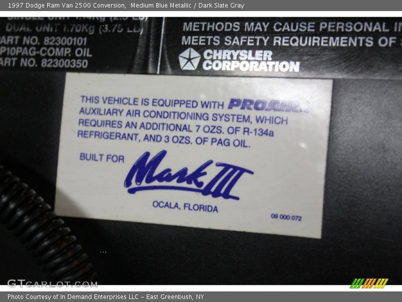 Medium Blue Metallic / Dark Slate Gray 1997 Dodge Ram Van 2500 Conversion