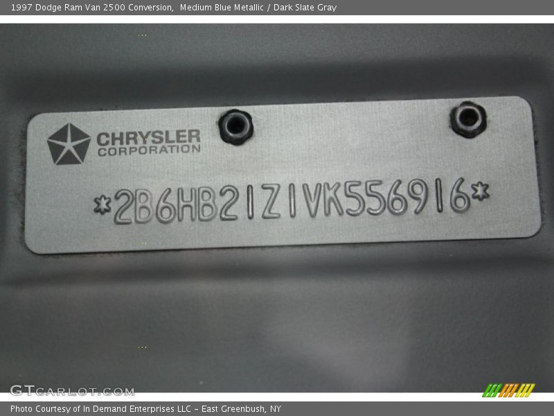 Medium Blue Metallic / Dark Slate Gray 1997 Dodge Ram Van 2500 Conversion