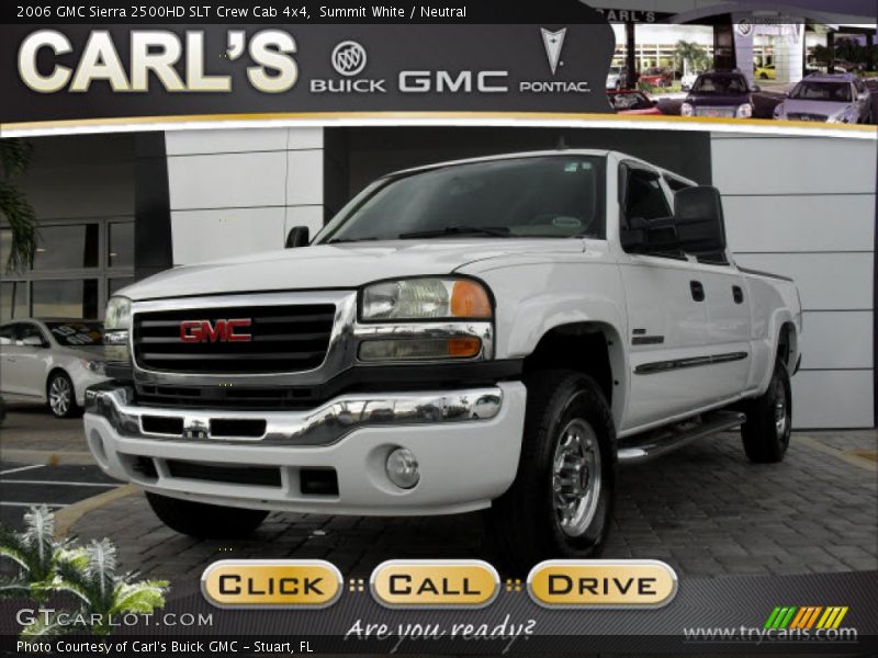 Summit White / Neutral 2006 GMC Sierra 2500HD SLT Crew Cab 4x4