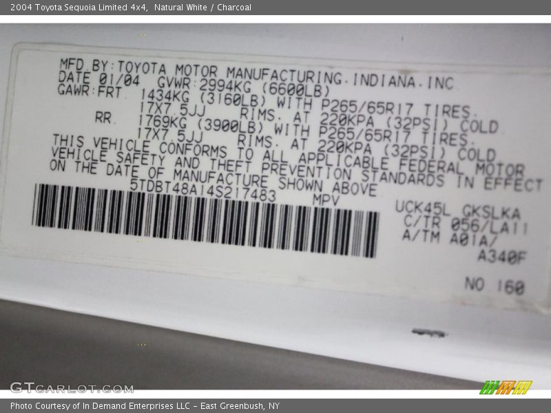 Natural White / Charcoal 2004 Toyota Sequoia Limited 4x4