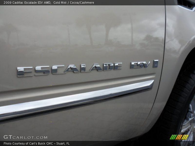 Gold Mist / Cocoa/Cashmere 2009 Cadillac Escalade ESV AWD