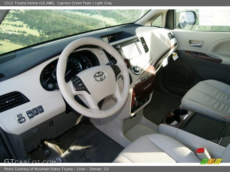 Cypress Green Pearl / Light Gray 2012 Toyota Sienna XLE AWD