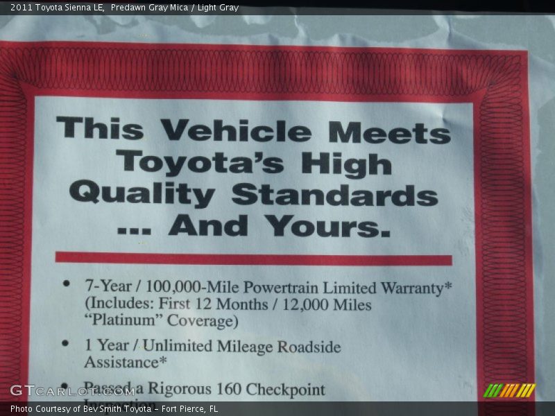Predawn Gray Mica / Light Gray 2011 Toyota Sienna LE