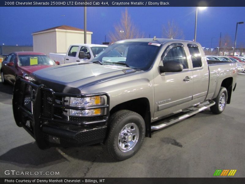Graystone Metallic / Ebony Black 2008 Chevrolet Silverado 2500HD LTZ Extended Cab 4x4