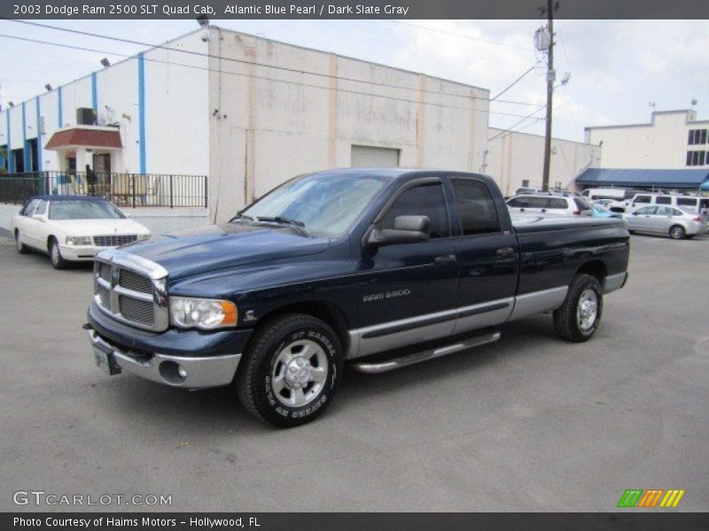 Atlantic Blue Pearl / Dark Slate Gray 2003 Dodge Ram 2500 SLT Quad Cab