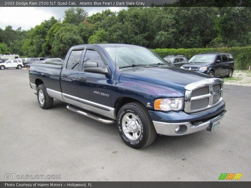 Atlantic Blue Pearl / Dark Slate Gray 2003 Dodge Ram 2500 SLT Quad Cab