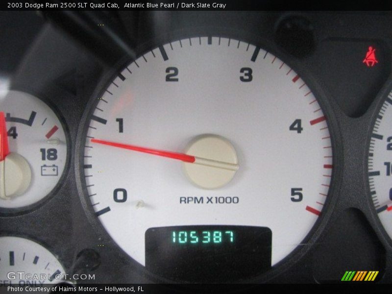 Atlantic Blue Pearl / Dark Slate Gray 2003 Dodge Ram 2500 SLT Quad Cab