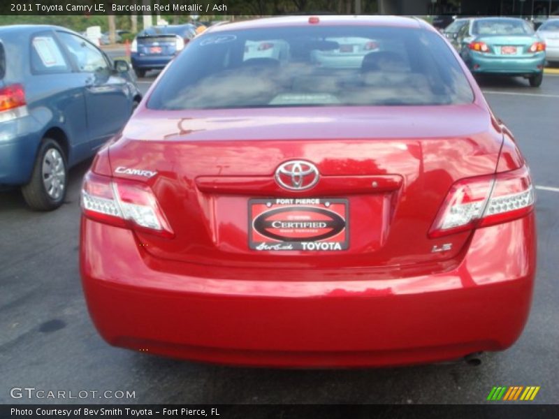 Barcelona Red Metallic / Ash 2011 Toyota Camry LE
