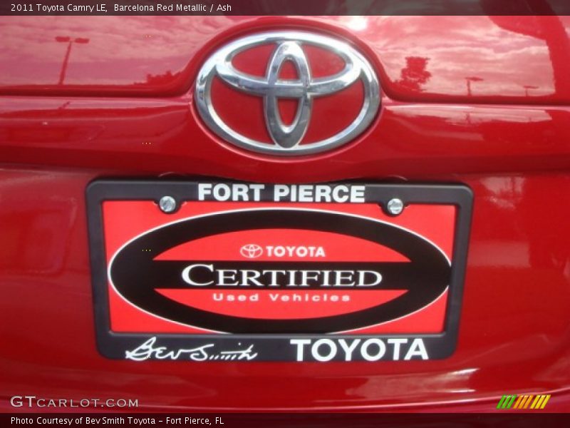 Barcelona Red Metallic / Ash 2011 Toyota Camry LE