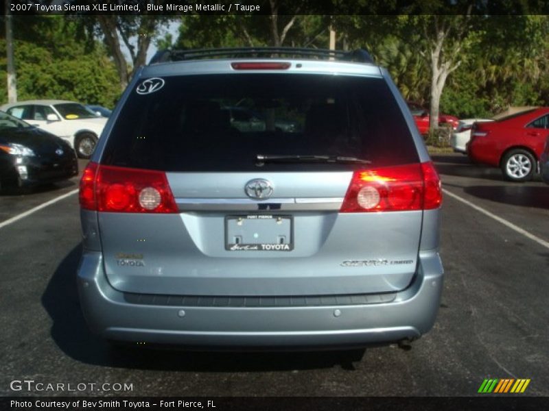 Blue Mirage Metallic / Taupe 2007 Toyota Sienna XLE Limited
