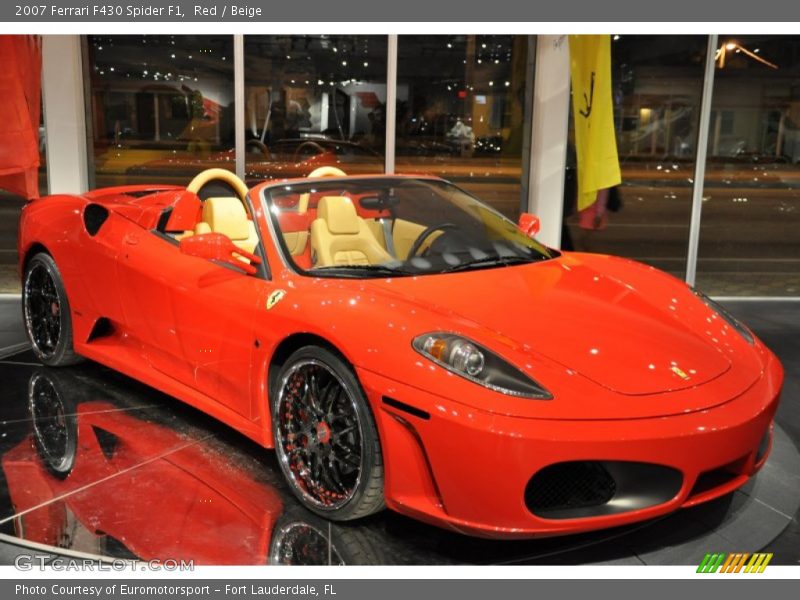 Red / Beige 2007 Ferrari F430 Spider F1