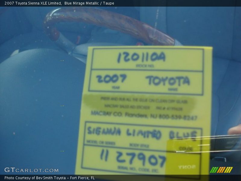 Blue Mirage Metallic / Taupe 2007 Toyota Sienna XLE Limited