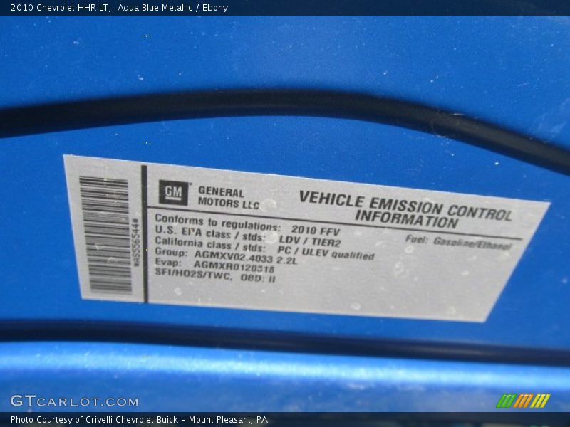 Aqua Blue Metallic / Ebony 2010 Chevrolet HHR LT