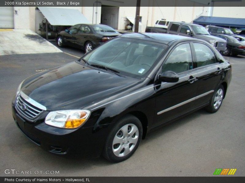 Black / Beige 2008 Kia Spectra LX Sedan