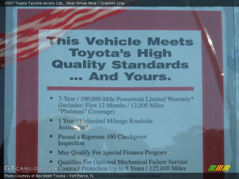 Silver Streak Mica / Graphite Gray 2007 Toyota Tacoma Access Cab