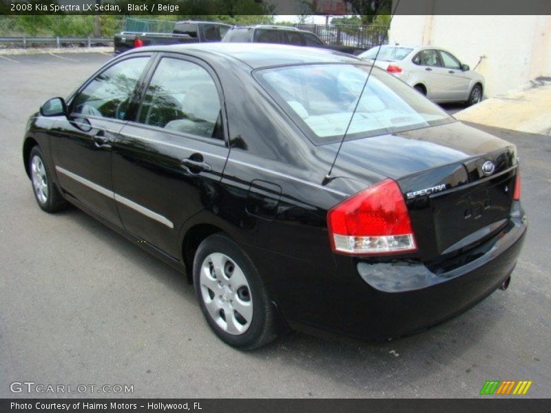 Black / Beige 2008 Kia Spectra LX Sedan