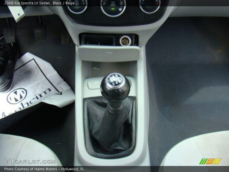 Black / Beige 2008 Kia Spectra LX Sedan