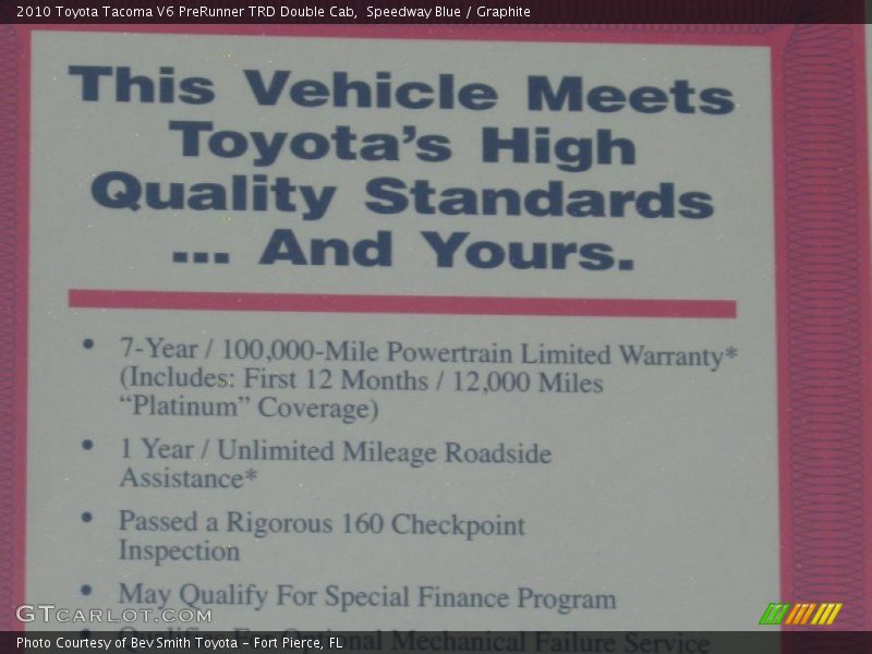 Speedway Blue / Graphite 2010 Toyota Tacoma V6 PreRunner TRD Double Cab