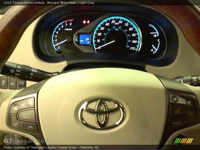 Blizzard White Pearl / Light Gray 2012 Toyota Sienna Limited