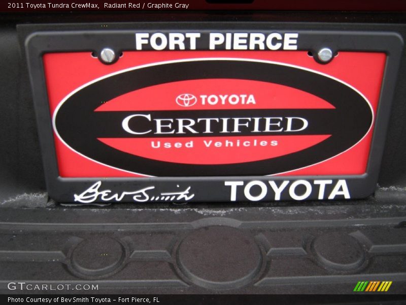 Radiant Red / Graphite Gray 2011 Toyota Tundra CrewMax
